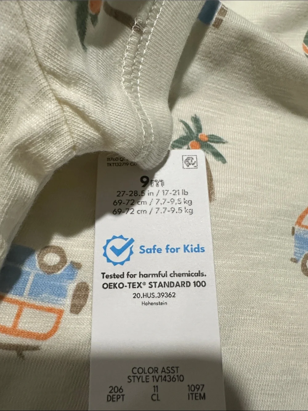 Carter's Cream Short-Sleeve Beach Print Baby Romper